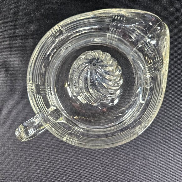Vintage Hazel Atlas Clear Ribbed Crisscross Depression Glass Large Juicer - Picture 9 of 11
